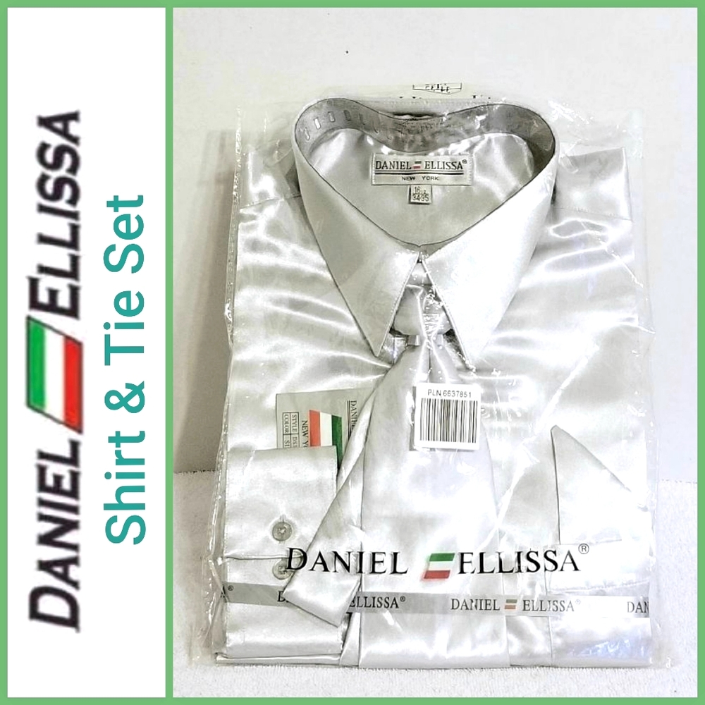 🚫SOLD🚫 🆕️ Daniel Ellissa Silver Shirt & Tie Set